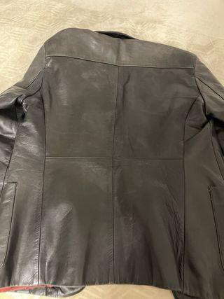 Chaqueta de cuero Redskins marrón oscuro