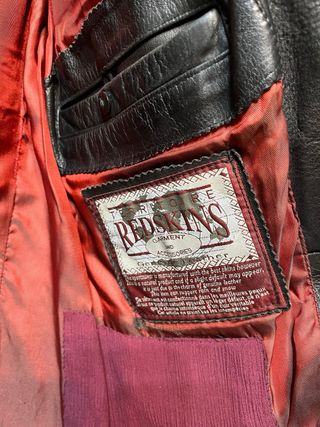 Chaqueta de cuero Redskins marrón oscuro