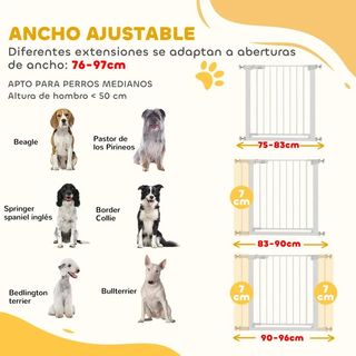 Barrera de Seguridad de Perros Extensible Blanca