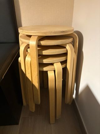 Lote 10 Taburetes Vintage Madera