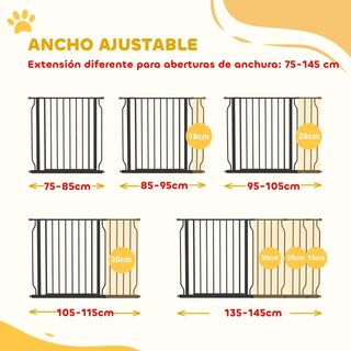 Barrera para Mascotas con 3 Extensiones a Presión
