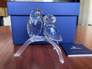 Coppia di gufi Swarovski Crystal