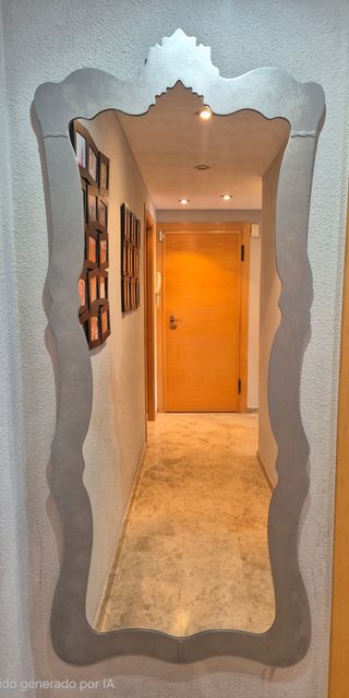 Espejo diseño italiano pan plata 140x60 cm