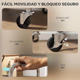 Carrito Auxiliar con Ruedas de Acero Inoxidable