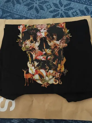 Camiseta WOOOP JUNGLE SKULL L/XL 100% algodón