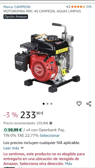 Motobomba Campeón MRC-40