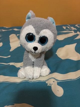 Peluche lobo siberiano ojos grandes