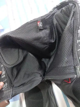 Pantalones Moto Dainese Cuero Negro Rojo