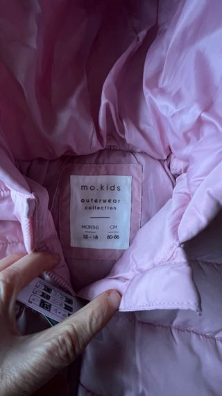 Abrigo rosa 12/18 meses nuevo