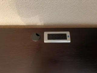 Mueble de salón modular madera wengue y cristal