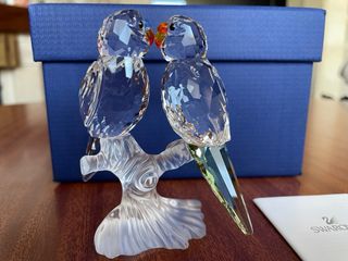 Coppia di pappagalli Swarovski Crystal