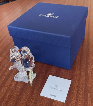 Coppia di pappagalli Swarovski Crystal