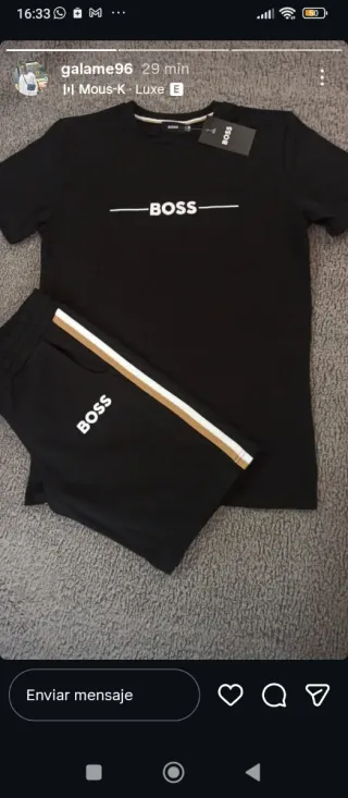 Conjunto Chándal corto BOSS Negro