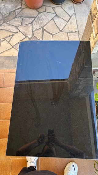 Mesa escritorio cristal y metal