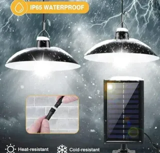 Lampada Solare con 2 Luci Pannello Giardino