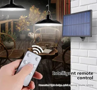 Lampada Solare con 2 Luci Pannello Giardino