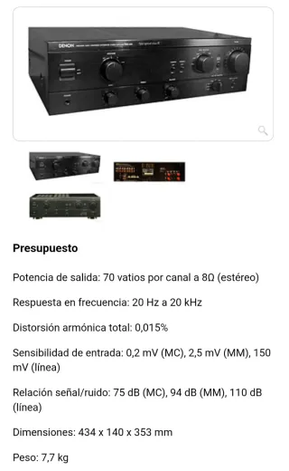 Amplificador Denon PMA-560 Negro