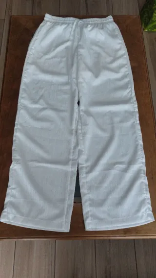 Pantalón de lino blanco