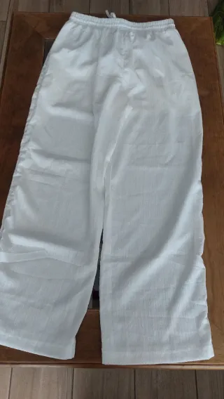 Pantalón de lino blanco