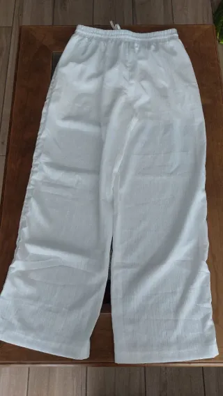 Pantalón de lino blanco
