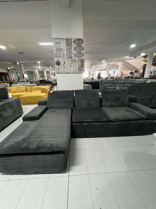 Sofá Cama Gris Espuma Larga