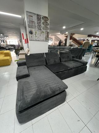 Sofá Cama Gris Espuma Larga