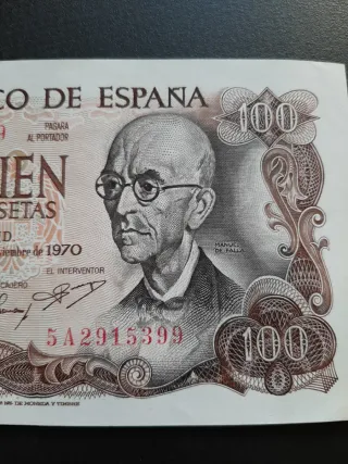 BILLETE DE 100 PESETAS DE 1970