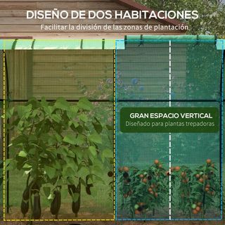 Invernadero Resistente con 4 Ventanas 2 Puertas