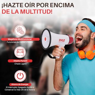Pyle megafono, Portatil, 20V, Volumen ajustable, P