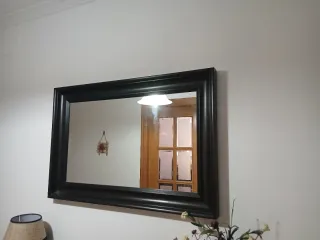 Espejo Marco Negro Horizontal ancho 90cms