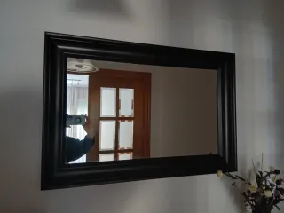 Espejo Marco Negro Horizontal ancho 90cms