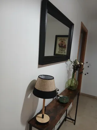 Espejo Marco Negro Horizontal ancho 90cms