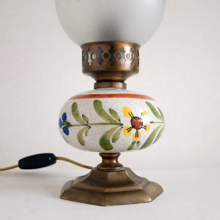 Lampada vintage ceramica vetro metallo