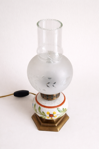 Lampada vintage ceramica vetro metallo
