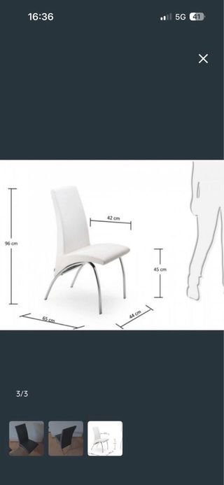 Sillas de comedor de cuero y metal 6 sillas 20€ Un