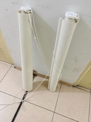 Lote 3 estores enrollables blancos