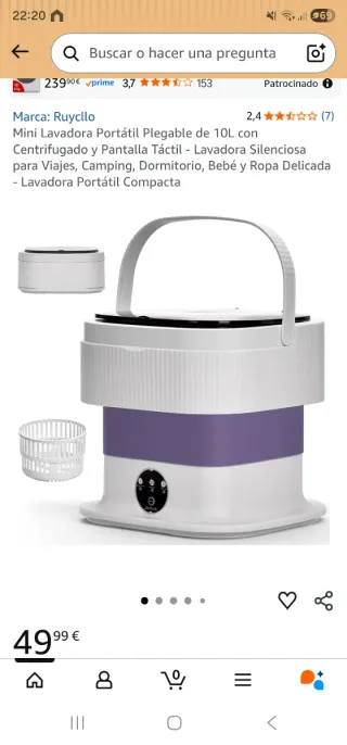 Lavadora Portátil Plegable