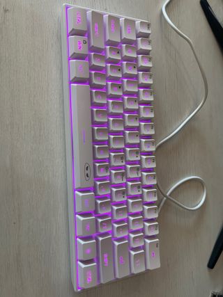 Teclado Gaming 60% Blanco y Azul