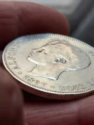 2 Monedas 5 Pesetas plata Alfonso XIII-1897-98