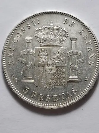 2 Monedas 5 Pesetas plata Alfonso XIII-1897-98
