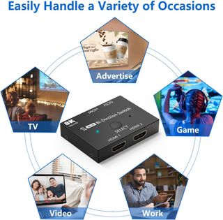 HDMI Switch 2.1 8K Bi-direccional 2 In 1 out, 1 In