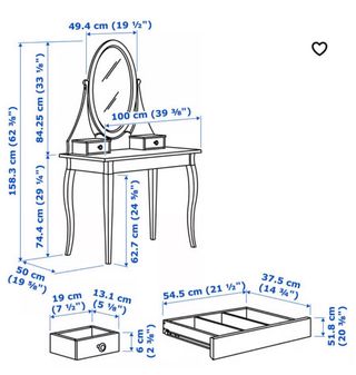 Tocador blanco con espejo Ikea