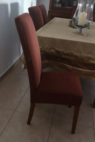 Juego 4 fundas sillas marrones nuevas