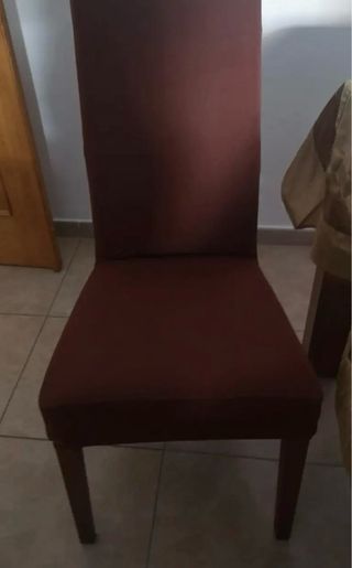 Juego 4 fundas sillas marrones nuevas