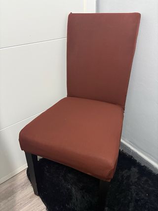 Juego 4 fundas sillas marrones nuevas