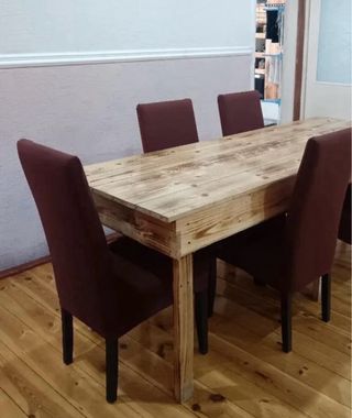 Juego 4 fundas sillas marrones nuevas