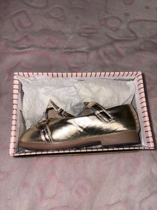 Scarpette bimba oro con fibbia