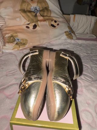 Scarpette bimba oro con fibbia