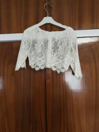 Vestido de comunión niña blanco hueso rosa