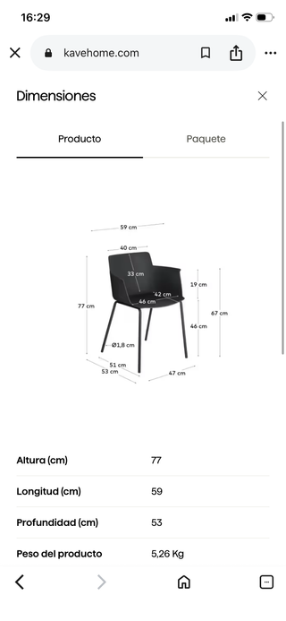 Sillas Kave Home Negras Nuevas